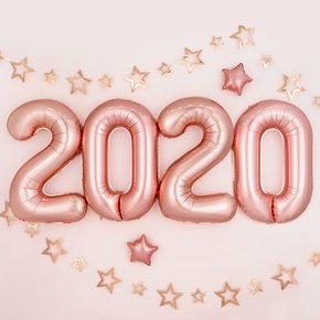[원팩] 은박풍선세트 2020 대 [로즈골드]