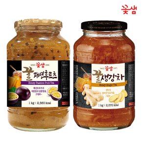 꽃샘 꿀패션후르츠차 1KG +꿀생강차 1KG (과일청)
