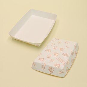 이지포장 사각 트레이 19호 흰색 패턴 종이 1000개 포장 상자 일회용