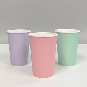 [소분] 디자인 종이컵 컬러 코랄핑크, 라벤더, 민트 13온스 50개