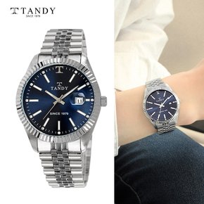 [TANDY] 탠디 럭셔리 메탈 손목시계(스와로브스키 식입)  T-3921 남자 다크블루