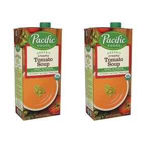 [해외직구]Pacific Foods Creamy Tomato Soup 퍼시픽푸드 라이트 소우디엄 크림 토마토 스프 32oz(946ml) 2팩