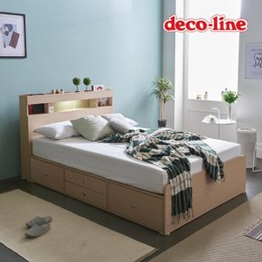 코넬 피카 LED 더블 수납 침대+양면매트 DKN083C