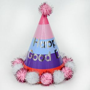파티 이벤트 생일 고깔모자 미니 레인보우 핑크