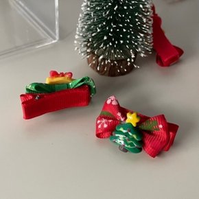 헤어핀 헤어삔 크리스마스 산타 트리 루돌프 벨 사슴 미니 포인트 머리핀 머리삔
