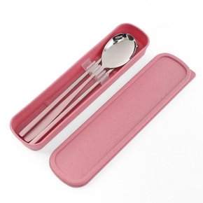 쿡시티 휴대용 수저세트(핑크) 개인 숟가락 젓가락[WB96ED9]