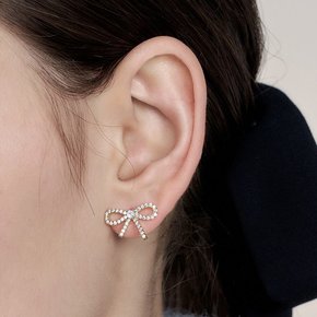 [레드벨벳 웬디, 한혜진 착용] plain cubic ribbon earring