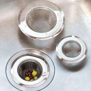 주방잡화 음식물 찌꺼기 씽크대 배수망 거름망 깔끔 스텐 재질 X ( 2매입 )