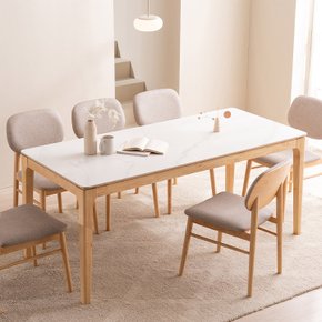 퍼팩트 통세라믹 6인용 원목 식탁 테이블