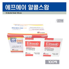 에프에이FA 알콜스왑 100매 3통(개별포장) 살균소독알콜패드