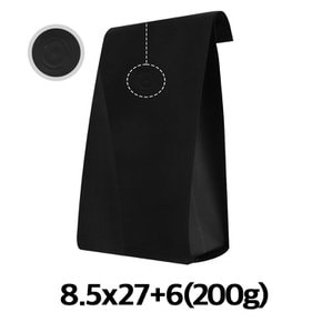 이지포장 두꺼운 무광 검정색 M자형 커피봉투 200g 기본형 밸브형
