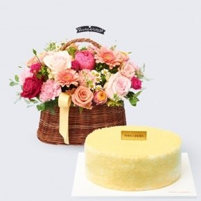 보은꽃바구니+뚜레쥬르 고구마케익 꽃배송