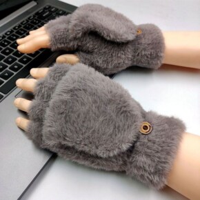 겨울 오픈형 털 손가락 벙어리 장갑 방한 니트장갑