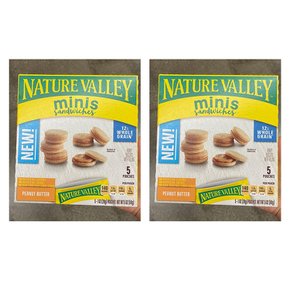 [해외직구]네이처밸리 미니 피넛 버터 쿠키 141g 5입 2팩 Nature Valley Minis Peanut Butter Cookies 5oz