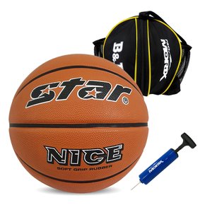 농구공 NEW 나이스+B&P 농구공가방+단방향 볼펌프