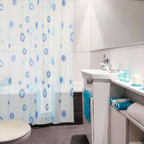 반투명 화장실 욕실 방수 샤워 목욕 커튼 블루 소