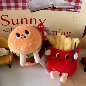 미니 패스트푸드 귀여운 키링 인형 감자튀김 햄버거 식빵 닭다리 가방 고리 열쇠고리 키홀더