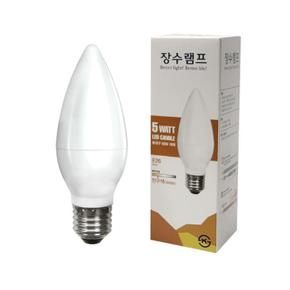 장수램프 불투명 LED 촛대구 E26전구색 촛불전구 캔들 (S11130103)