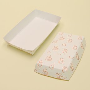 이지포장 사각 트레이 9호 흰색 패턴 종이 1500개 포장 상자 일회용