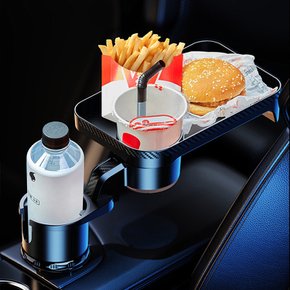 자동차 틈새 수납 회전식 확장 받침대 차량용 멀티 컵홀더 트레이블 (소형)