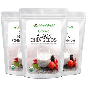 네츄럴푸드 유기농 블랙 치아씨드 454g 3팩 Black Chia Seeds