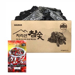 [공식몰] 꾸버스 지리산 참숯 1kg 12봉 1BOX 바베큐숯 백탄 캠핑 펜션 식당 업소 도매 박스숯