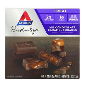 [해외직구] Atkins 앳킨스 카라멜 스퀘어 밀크 초콜릿 11.5 15입