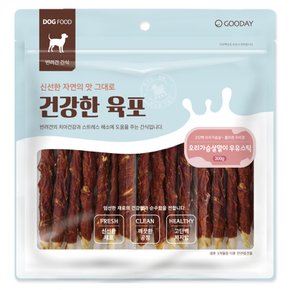 건강한육포 강아지간식 오리가슴살말이우유스틱 300g