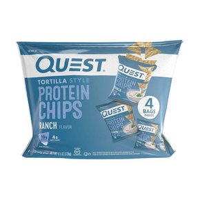 [해외직구] 퀘스트  단백질  프로틴칩  랜치  4팩