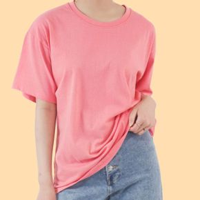 남녀공용기본반팔티 민무늬T 기본무지티셔츠 핑크 (WC4B769)