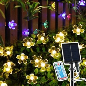 태양광 LED와이어 트리등 줄조명 태양열정원등 캠핑 감성 전구 스트링라이트 꽃송이 PLUS
