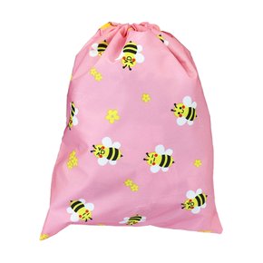 핸드메이드 다용도 방수 조리개 가방-꿀벌(핑크) / 피크닉 소풍 학교 준비물 수영복 슈즈 백 파우치 에코백 보조가방 신주머니
