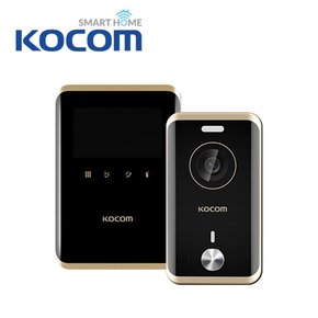 코콤 KCV-R431E+KC-R81E(4선식) 패키지 블랙 아날로그 비디오폰 인터폰 도어폰  셀프 설치 교체