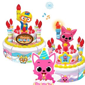 핑크퐁 뽀로로 멜로디 생일케이크 촛불끄기 돌아기 장난감