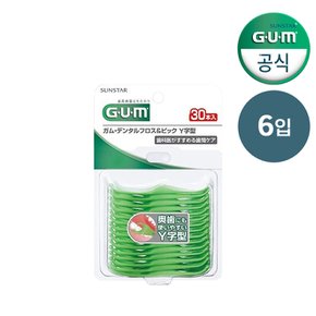 GUM 검 Y자형 스마트 일회용 치실(30p) 898 6개입