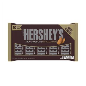 [해외직구]허쉬 밀크 아몬드 초콜릿 10입 41g Hersheys Milk Chocolate Almonds 1.4oz