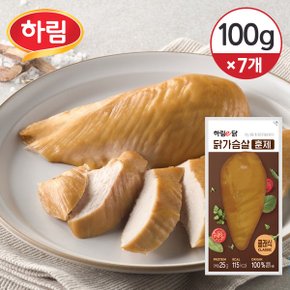 [냉동] 하림이닭 닭가슴살 훈제 100g 7개