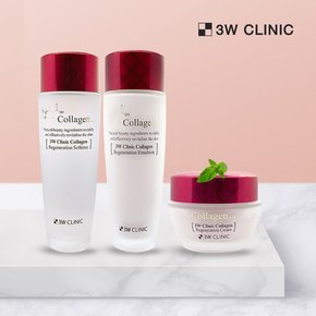 3W CLINIC 콜라겐 리제너레이션 3종세트 여성 기초화장품 스킨케어세트 보습 영양 진정