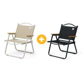 (1+1)  캠핑 접이식 의자 로우 체어 낚시 휴대용 폴딩의자 CNK2300JU012 2세트