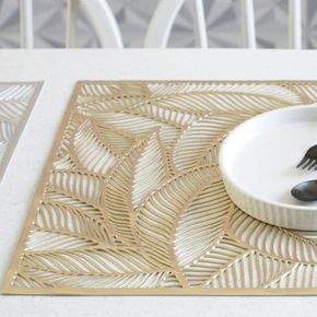 테이블덮개 식탁깔개 식탁매트 테이블매트 식탁테이블매트 잎사귀 모양 개인 1인 X ( 2매입 )