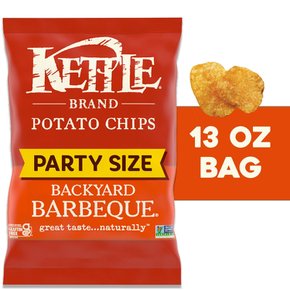kettle brand케틀브랜드 포테이토 칩, 백야드 바비큐 케틀 칩, 파티 사이즈, 368g
