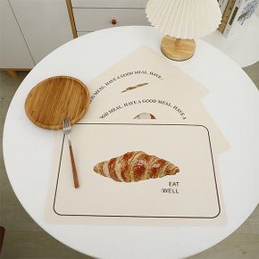 포유 브레드 식탁매트 가죽 PVC 방수 사각 식탁 테이블매트