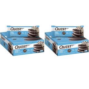 [해외직구] Quest Nutrition 퀘스트 프로틴바 쿠키앤크림 21g 12입 2팩 Protein Bar Cookies & Cream 12 Bars 2.12 oz (60 g) Each