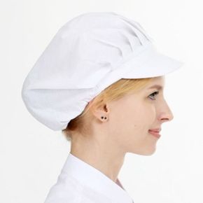 기본 천 위생모 주방 요리 배식 급식 공장 주방모자 요리모자 베레모 유니폼 화이트 X ( 2매입 )