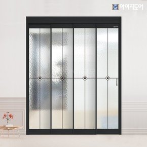현관중문 4연동한방향 초슬림 2.8 (미앤유) 15mm아쿠아 복층유리