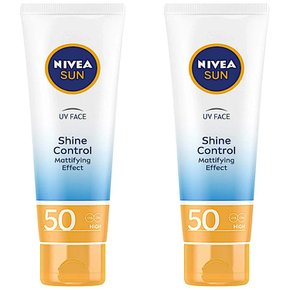 니베아썬 UV페이스 샤인 컨트롤 선크림 SPF50 NIVEA SUN UV Face Sun Cream 50ml 2개