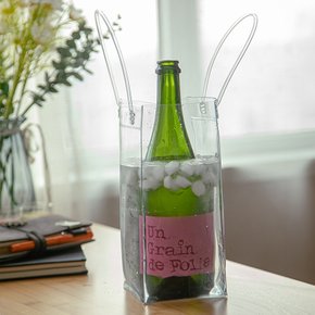 휴대용 투명 아이스 와인 칠링 백 PVC 얼음 통 바스켓 샴페인 맥주 양주 쿨러 칠러