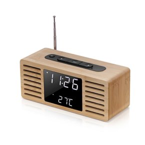 BZ-E2R 대나무 LED FM 라디오 알람 온도 시계
