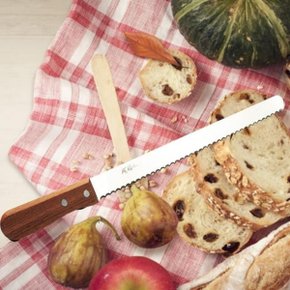나무 손잡이 우드 빵칼(중) 톱니 식빵칼 제