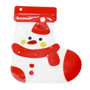 크리스마스 양말 지퍼백 선물 포장 10매입 (눈사람)